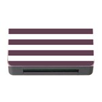 Horizontal Stripes - White and Eggplant Violet Memory Card Reader with CF
