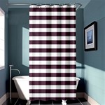 Horizontal Stripes - White and Eggplant Violet Shower Curtain 36  x 72  (Stall)