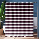 Horizontal Stripes - White and Eggplant Violet Shower Curtain 60  x 72  (Medium)
