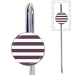 Horizontal Stripes - White and Eggplant Violet Book Mark