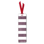 Horizontal Stripes - White and Eggplant Violet Small Book Mark