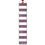 Horizontal Stripes - White and Eggplant Violet Large Book Mark