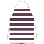 Horizontal Stripes - White and Eggplant Violet Full Print Apron