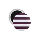 Horizontal Stripes - White and Eggplant Violet 1.75  Magnet