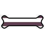 Horizontal Stripes - White and Eggplant Violet Magnet (Dog Bone)