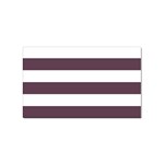 Horizontal Stripes - White and Eggplant Violet Sticker Rectangular (100 pack)