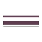 Horizontal Stripes - White and Eggplant Violet Sticker Bumper (10 pack)