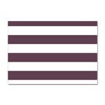 Horizontal Stripes - White and Eggplant Violet Sticker A4 (100 pack)