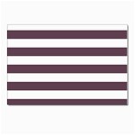 Horizontal Stripes - White and Eggplant Violet Postcard 4 x 6  (Pkg of 10)