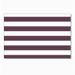 Horizontal Stripes - White and Eggplant Violet Postcard 5  x 7 