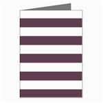 Horizontal Stripes - White and Eggplant Violet Greeting Cards (Pkg of 8)