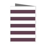 Horizontal Stripes - White and Eggplant Violet Mini Greeting Cards (Pkg of 8)