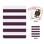 Horizontal Stripes - White and Eggplant Violet Playing Cards Single Design