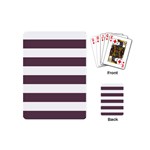 Horizontal Stripes - White and Eggplant Violet Playing Cards (Mini)