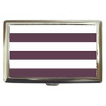 Horizontal Stripes - White and Eggplant Violet Cigarette Money Case