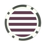 Horizontal Stripes - White and Eggplant Violet Poker Chip Card Guard