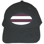 Horizontal Stripes - White and Eggplant Violet Black Cap