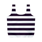 Horizontal Stripes - White and Dark Purple Full Print Recycle Bag (M)