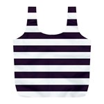 Horizontal Stripes - White and Dark Purple Full Print Recycle Bag (L)