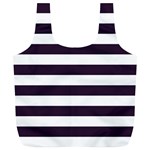 Horizontal Stripes - White and Dark Purple Full Print Recycle Bag (XL)