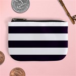 Horizontal Stripes - White and Dark Purple Mini Coin Purse