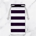 Horizontal Stripes - White and Dark Purple Jewelry Bag