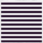 Horizontal Stripes - White and Dark Purple Canvas 12  x 12 