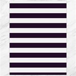 Horizontal Stripes - White and Dark Purple Canvas 12  x 16 