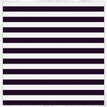 Horizontal Stripes - White and Dark Purple Canvas 16  x 16 