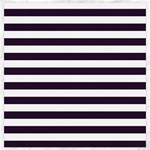 Horizontal Stripes - White and Dark Purple Canvas 20  x 20 