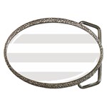 Horizontal Stripes - White and Platinum Gray Belt Buckle