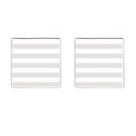 Horizontal Stripes - White and Platinum Gray Cufflinks (Square)