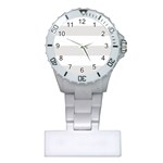 Horizontal Stripes - White and Platinum Gray Nurses Watch