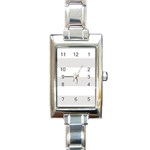 Horizontal Stripes - White and Platinum Gray Rectangle Italian Charm Watch