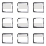 Horizontal Stripes - White and Platinum Gray Mega Link Italian Charm (9 pack)