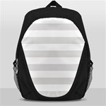Horizontal Stripes - White and Platinum Gray Backpack Bag