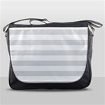 Horizontal Stripes - White and Platinum Gray Messenger Bag