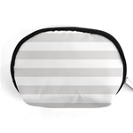 Horizontal Stripes - White and Platinum Gray Accessory Pouch (Medium)