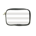 Horizontal Stripes - White and Platinum Gray Coin Purse
