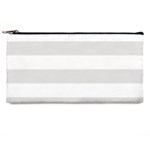 Horizontal Stripes - White and Platinum Gray Pencil Case