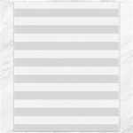 Horizontal Stripes - White and Platinum Gray Canvas 11  x 14 