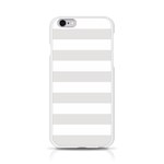 Horizontal Stripes - White and Platinum Gray Apple iPhone 6/6S Silicone Case (Transparent)