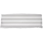 Horizontal Stripes - White and Platinum Gray Body Pillow Case Dakimakura (Two Sides)