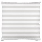 Horizontal Stripes - White and Platinum Gray Large Cushion Case (One Side)