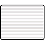 Horizontal Stripes - White and Platinum Gray Fleece Blanket (Medium) (One Side)