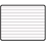Horizontal Stripes - White and Platinum Gray Double Sided Fleece Blanket (Medium) (Two Sides)