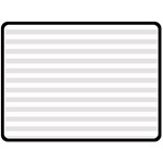 Horizontal Stripes - White and Platinum Gray Double Sided Fleece Blanket (Large) (Two Sides)