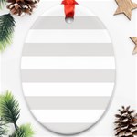Horizontal Stripes - White and Platinum Gray Ornament (Oval)