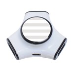 Horizontal Stripes - White and Platinum Gray Portable USB Hub (One Side)