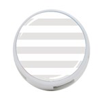 Horizontal Stripes - White and Platinum Gray 4-Port USB Hub (Two Sides)